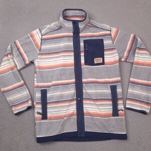 Burton Hearth Snap Button Fleece‎ Mens Small Lightweight Striped Jacket
